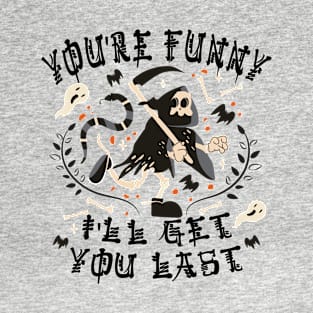 Funny Grim Reaper Skeleton Halloween Costume T-Shirt